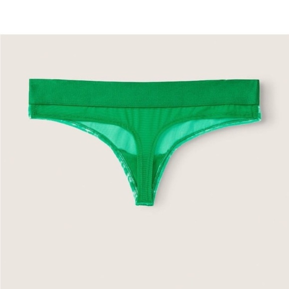 PINK Victoria's Secret Green Striped Holiday Lingerie Set - Picture 4 of 12